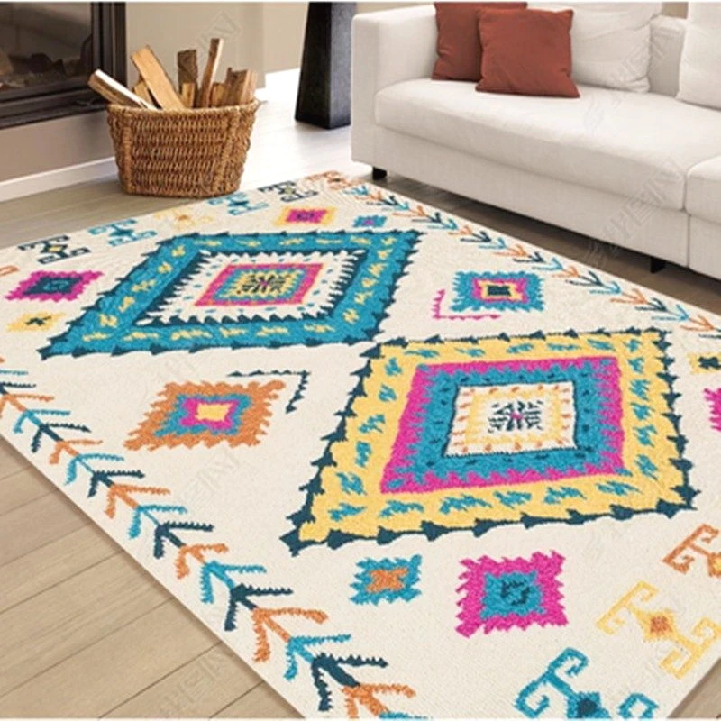 

Persian Geometry Style Carpets Non-Slip Carpet for Living Room Bedroom Study Rectangle Area Rugs Boho tapis Soft Mats 120x160cm