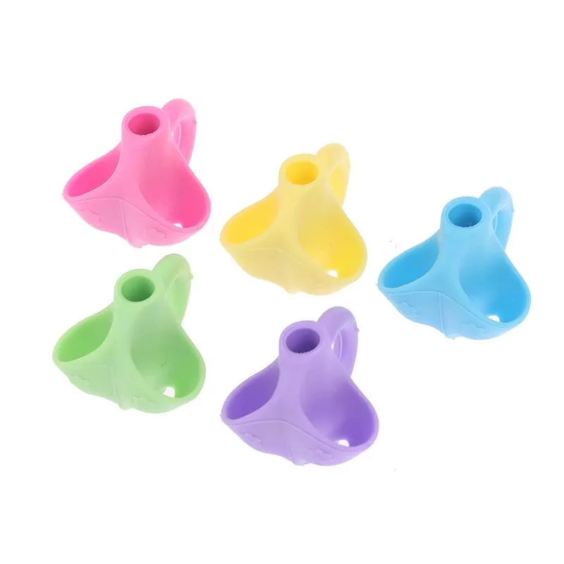 

5Pcs Three fingers silicone pen holder Student stationery teaching equipment silicone pen holder Child writing correction