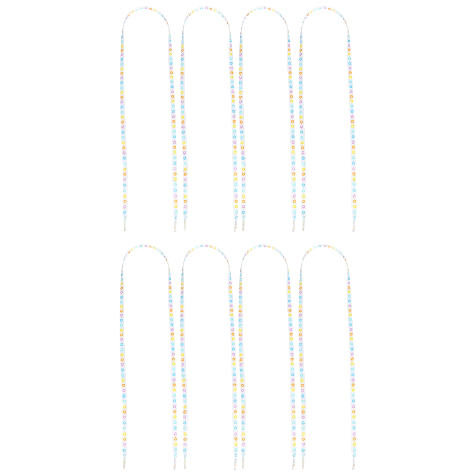 

4 Pairs Flat Shoelaces Flowers Pattern Shoe Strings Purple Laces Strings For Sports Shoes Sneakers Lace Shoelaces (