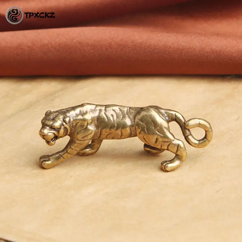 

Латунная 3d-статуя тигра, миниатюрная металлическая фигурка животного, настольное украшение для дома, декоративное украшение для ландшафта,...