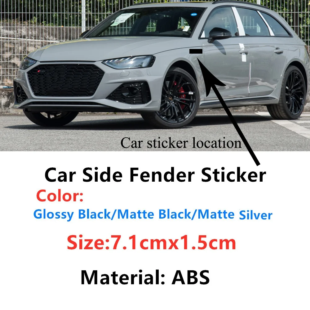 

2pcs ABS Emblem Badge Letter Car Accessories Sticker for Audi S Line Sline S3 S4 S5 S6 S7 S8 A4L A6L Q3 Q5 Q7 TT Fender Stickers