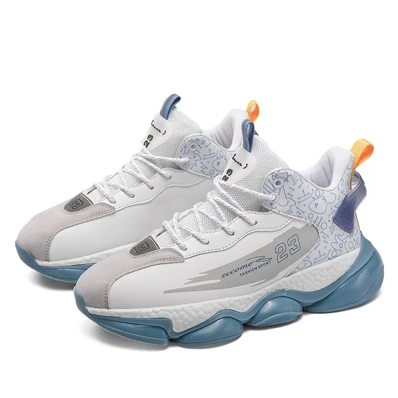 

Hejiahui 2022 Newest Casual White And Black Breathable Skidproof Basketball Shoes For Man Women Boys Kids Original Sneakers Pake