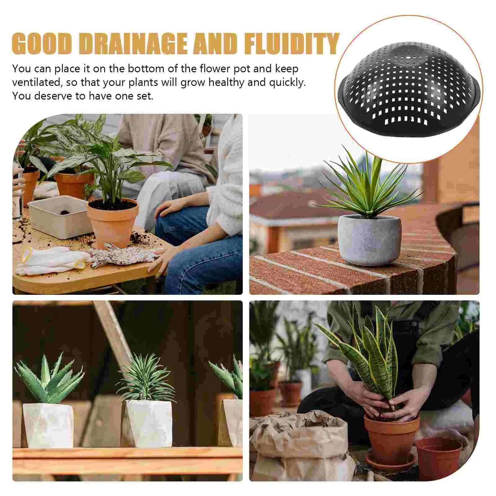50 шт. прокладка для цветочного горшка коврик с нижней сеткой сетчатый бонсай