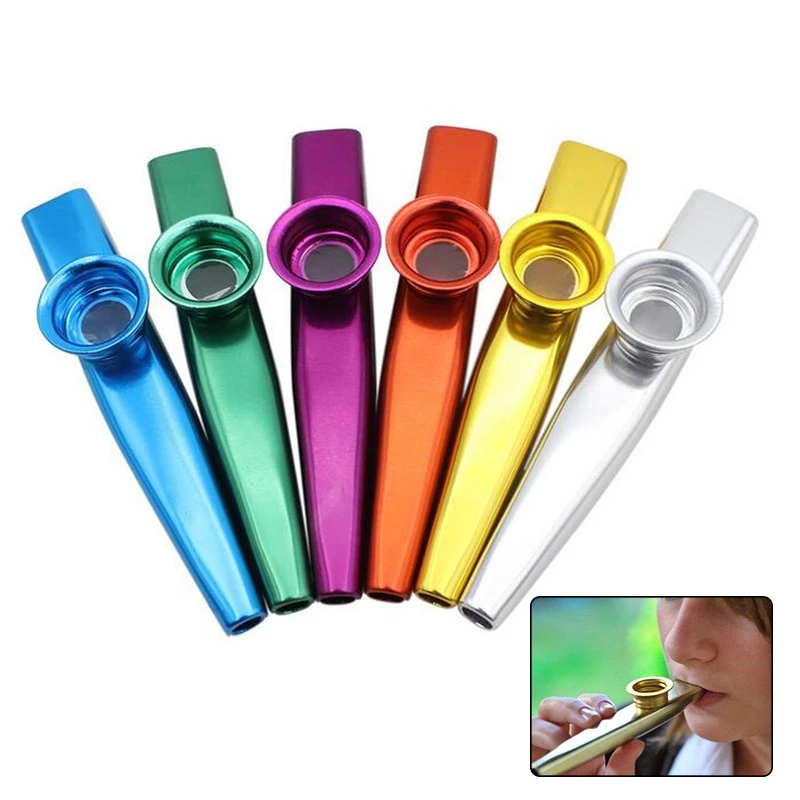 

1pc Metal Kazoo With 6 Kazoo Flute Diaphragm Mouth Flute Harmonica For Beginners Kids Adult Party Gifts Musical Instrument