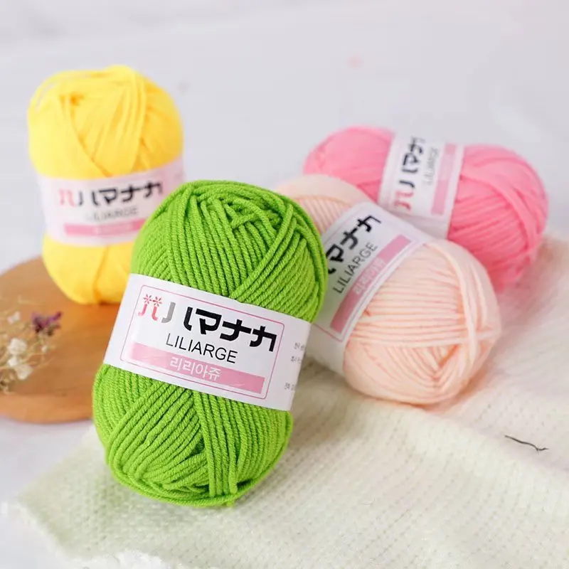 

20PCS Soft Milk Cotton Yarn Anti-Pilling High Quality Hand Knitting 4ply Cotton Yarn For Scarf Sweater Hat Doll Craft wholesale