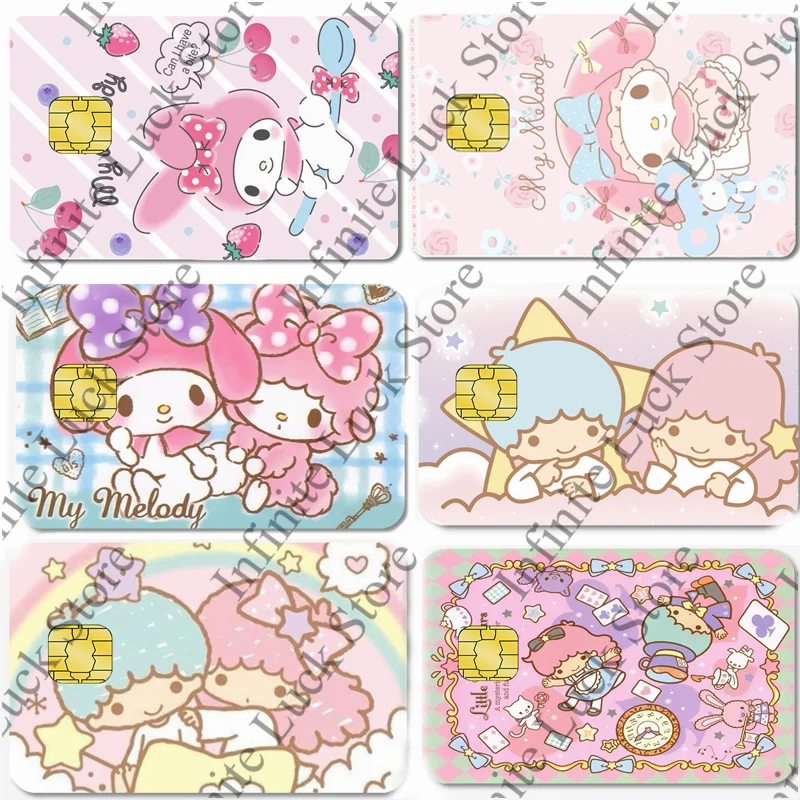 

Sanrioed Credit Card Sticker Kawaii Cartoon My Melody Poker Sticker Little Twin Stars Waterproof Stickers Big Small Chip Sticker