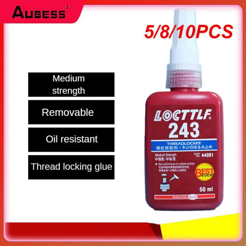 

5/8/10PCS 50ml Threadlocker Anti-corrosion Oil Resistance Locking Adhesive Threaded Nuts Metal Screw Locking Agent