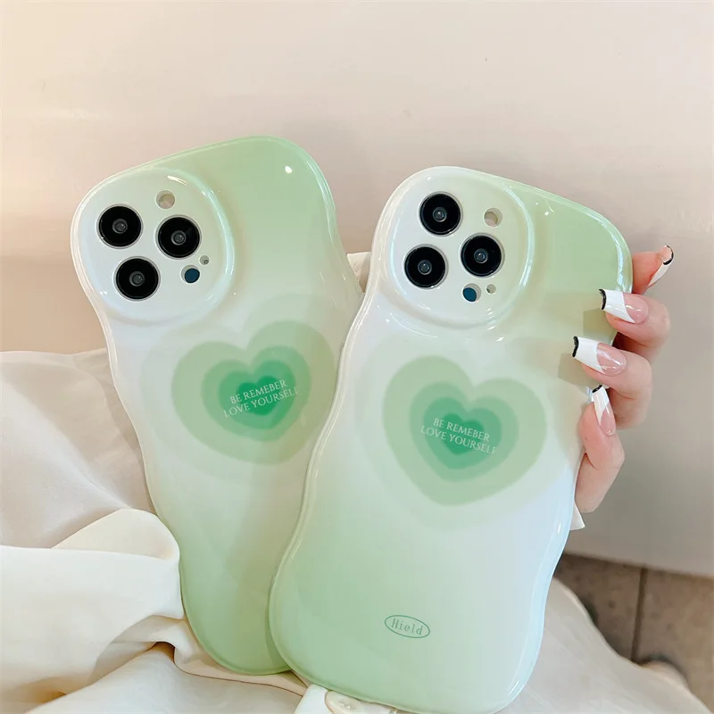 

Pale Green Phantom Halo Heart Phone Case Cover for IPhone 11 12 13 Pro X XR XS Max Shockproof Case for IPhone 13 Cases