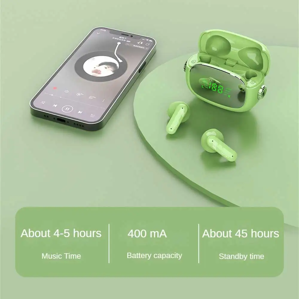 

For Iphone Earphone Digital Display Waterproof Earbuds In-ear Headset New Bluetooth-compatible Cute Headphone Digital Display
