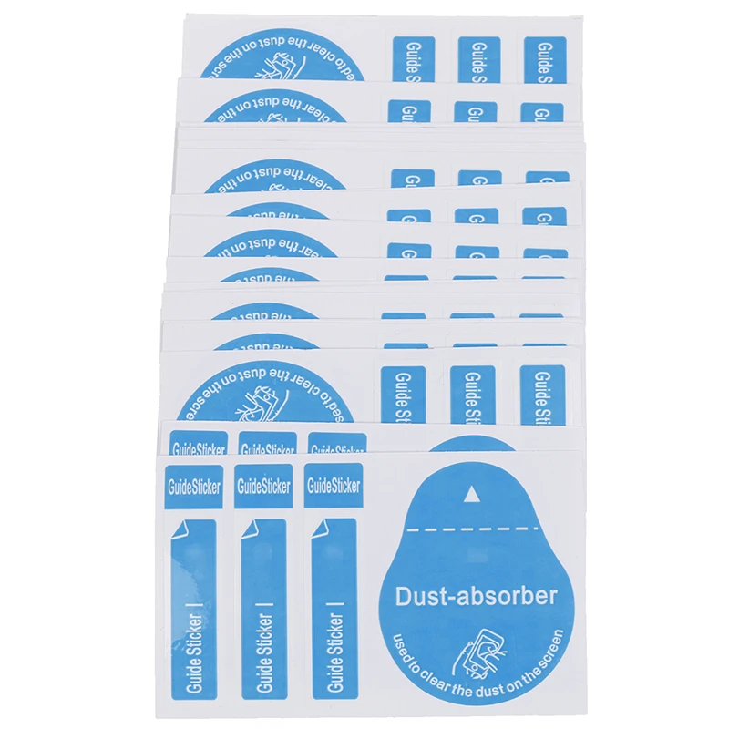 

30pcs Cell Phone Dust Absorber Dedust Sticker Screen Protectors Blue Removal Cleaning Tool All Mobile 3 In 1 Guide Clear