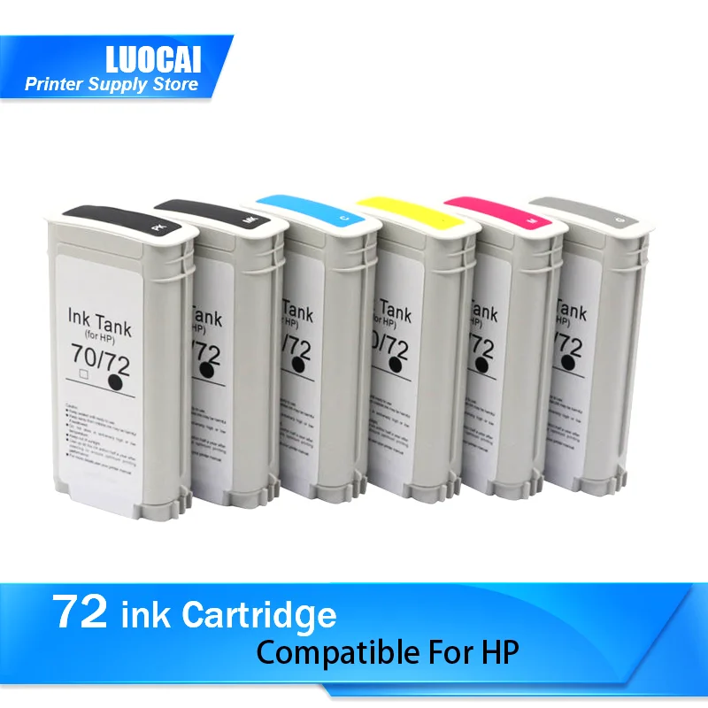 

1pcs Full LuoCai Compatible Ink Cartridges For HP 72 Designjet T610 T770 T795 T1100 T1120 T1200 T1300 T2300 printers for HP72