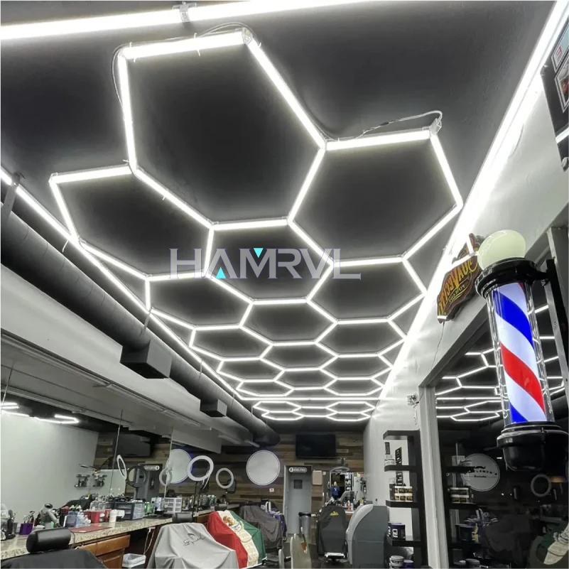 Шестиугольный светильник для гаража с затемнением/теплый 3000k/4000k Парикмахерская