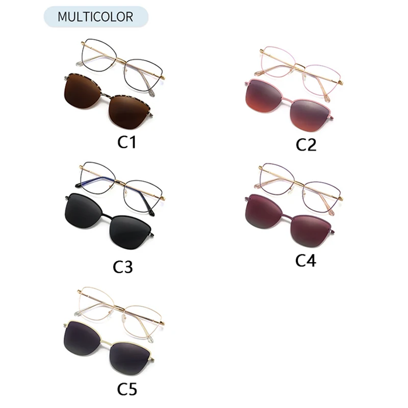 Модные женские очки кошачий глаз поляризационные магнитные фотоаксессуары для