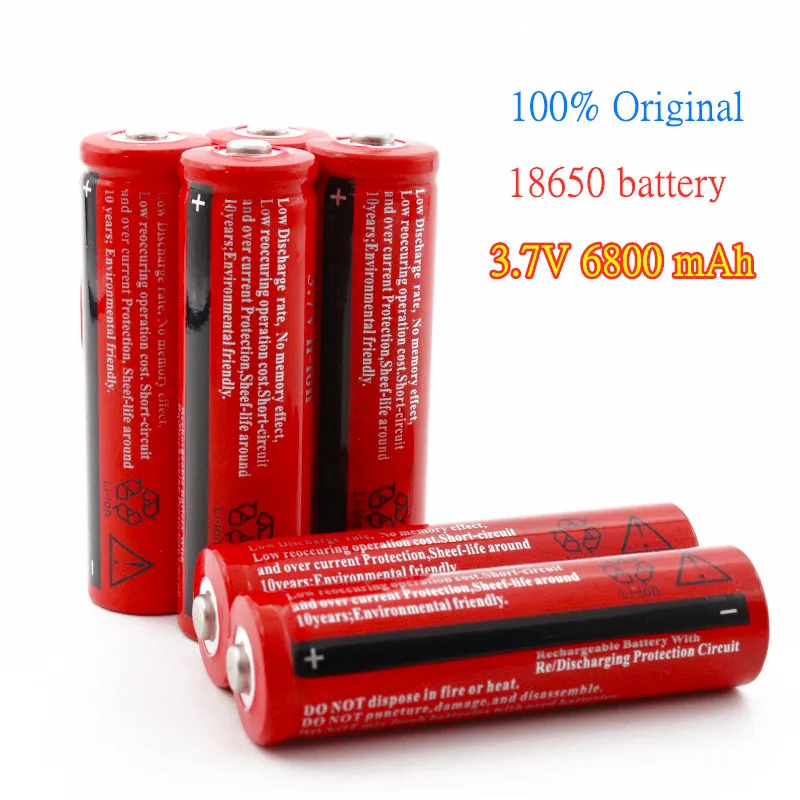 

18650Battery 3.7V6800mah Suitable for LED Flashlight Electric Toys Electronic Equipment Rechargeable Li-Ion Battery Wholesale