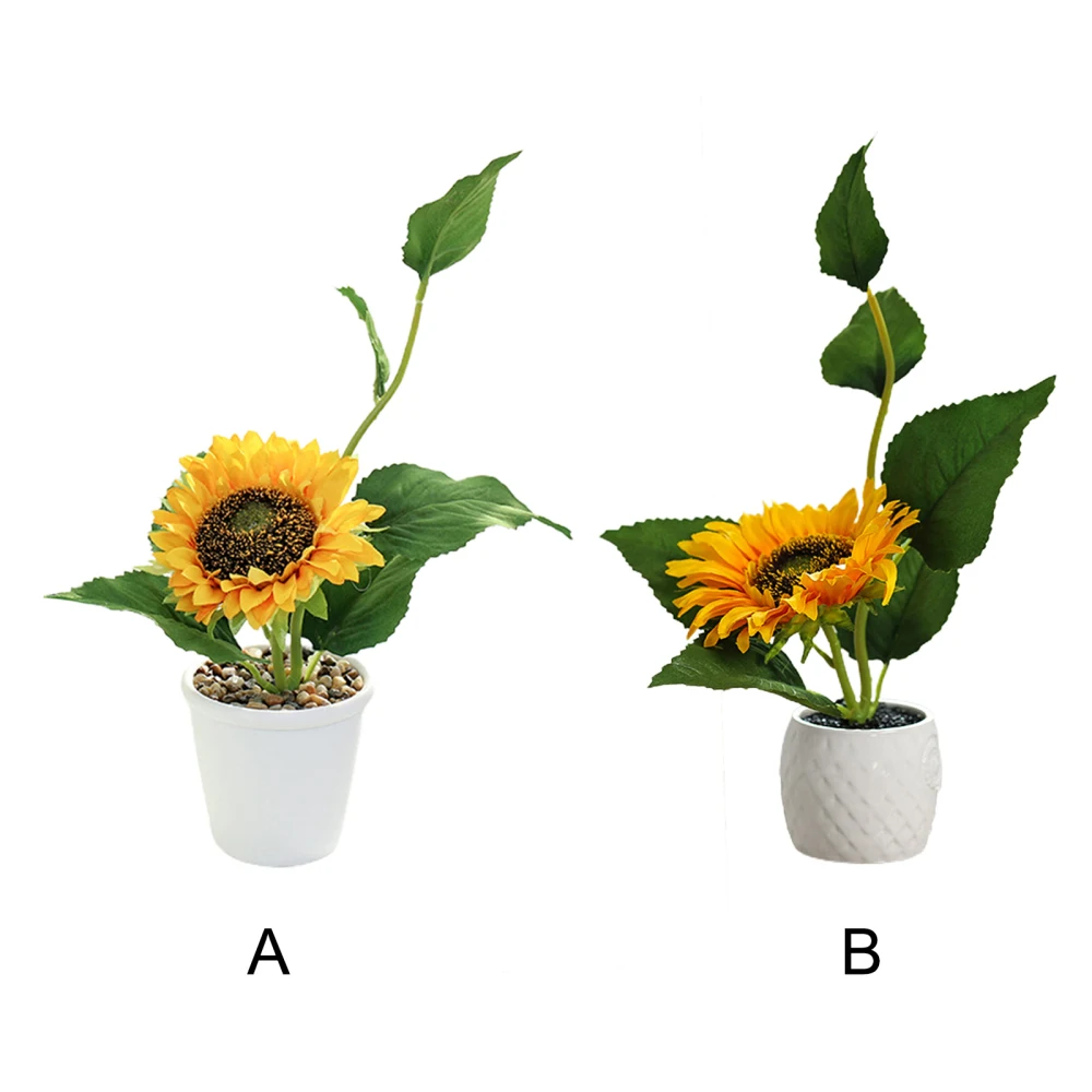 Decorative Ornaments Sunflower With Flowerpot Fake Potted Artificial Flowers Beautiful Table Decoration Colorless Landscaping | Дом и сад