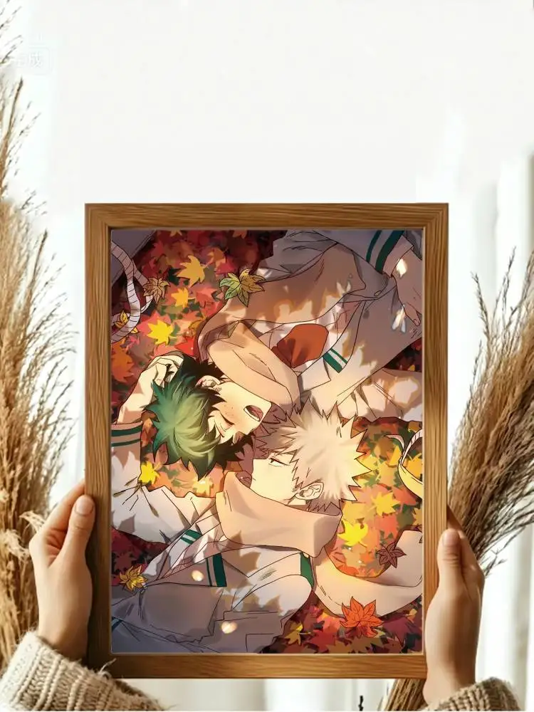Фото Постер My Hero Academia B-BakuDeku HD, самоклеящийся, водонепроницаемый, для декора стен, идеально подходит для дома, офиса, общежития, в подарок №5