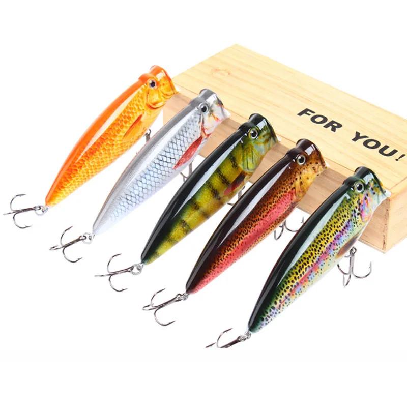 

1pcs Popper Spinning Topwater Lure Saltwater Fishing Lures 9.5cm 19g Hard Wobblers For Trolling Artificial Bait