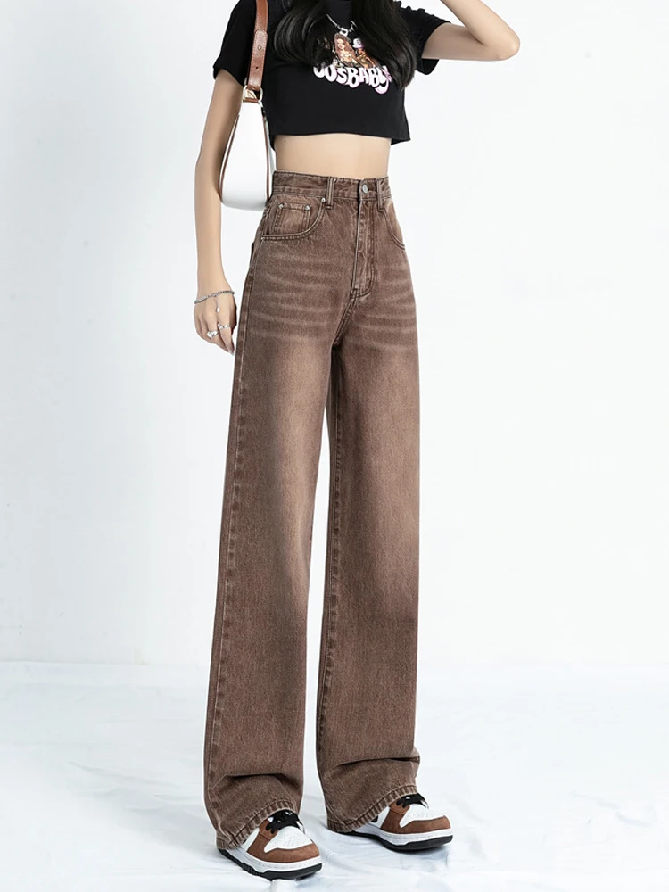 High Waist Jeans Woman Streetwear Jeans Summer Vintage Straight Green Denim Pants Ladies Pantalones De Verano Para Mujer 2023