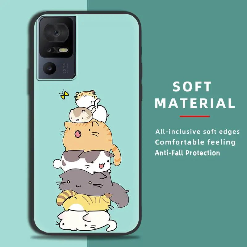 Ультратонкий силиконовый резиновый ТПУ чехол для TCL 40 SE/TCL XL