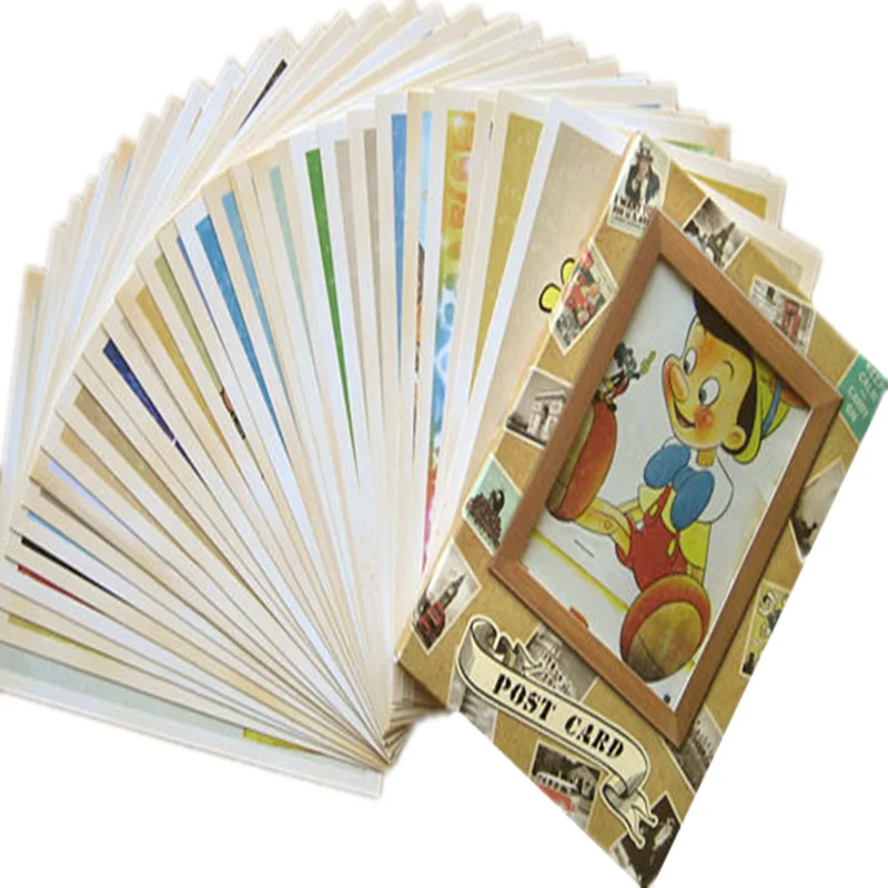 

32Sheets/Box "Animation assembly Number" Anime Cartoon Postcard Art Background Wall Sticker Decoration Greeting Card Gift Card