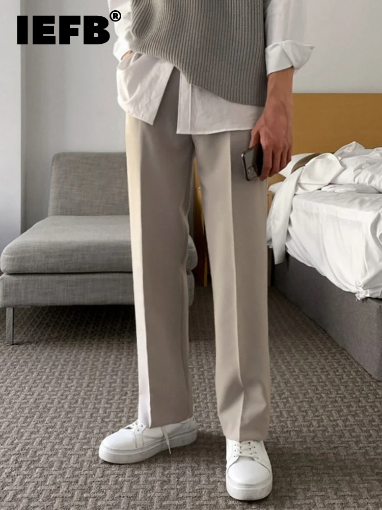 

Брюки и штаны свободного покроя, осенне-осенний стильный костюм, новинка, трендовые серые простые мужские длинные брюки в Корейском стиле, лето 2023
