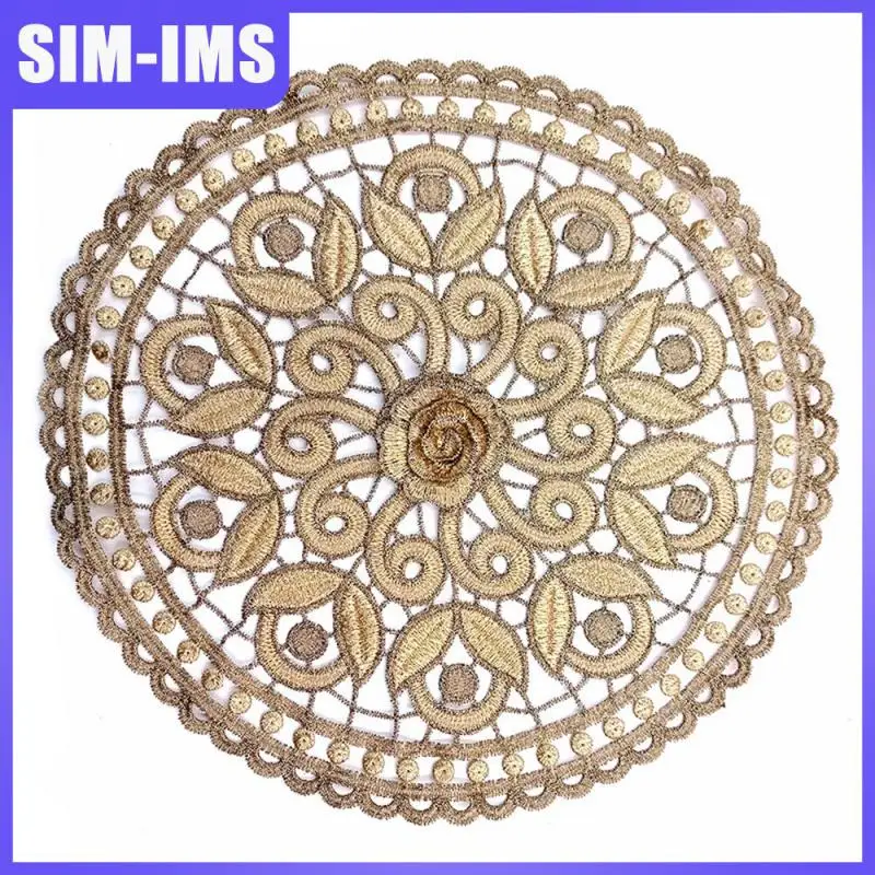 

Cover Table Mat Home Decorative Tablecloth Cup Coasters Table Decoration Embroidered Round Table Cloth Tablecloths Kitchen Tool