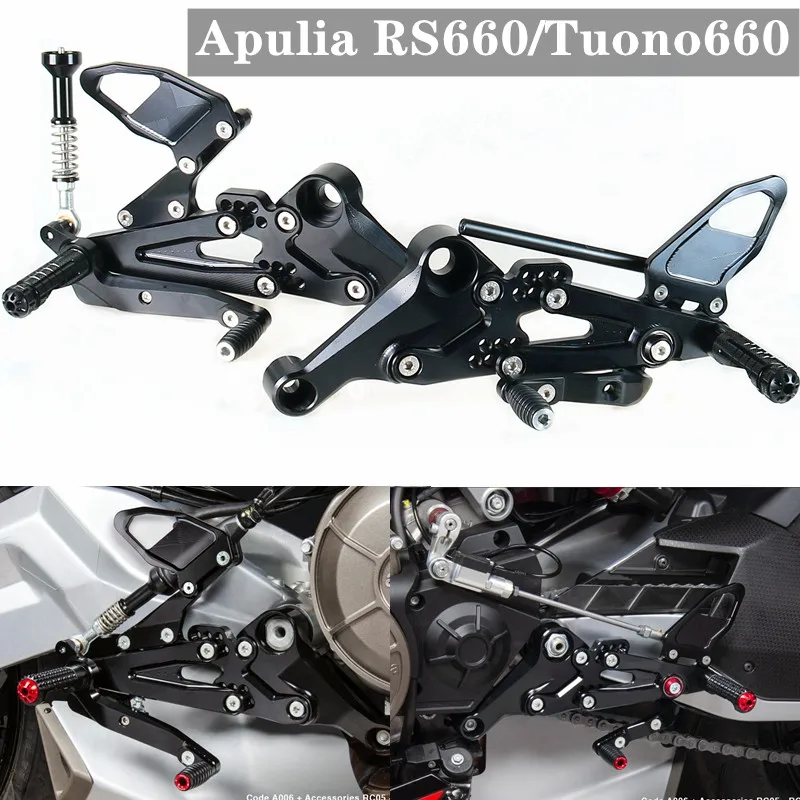 Motorcycle CNC Adjustable Rear Set Rearsets Footrest Foot Rest For  Aprilia RS660/Tuono660 2021 2022