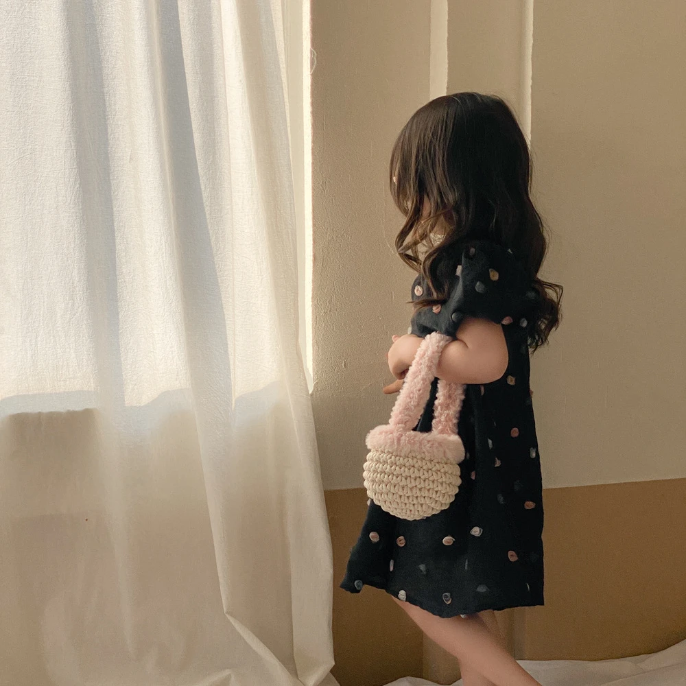 

Детская одежда весна-лето 2023 платье с коротким рукавом для девочек детская юбка для маленьких девочек