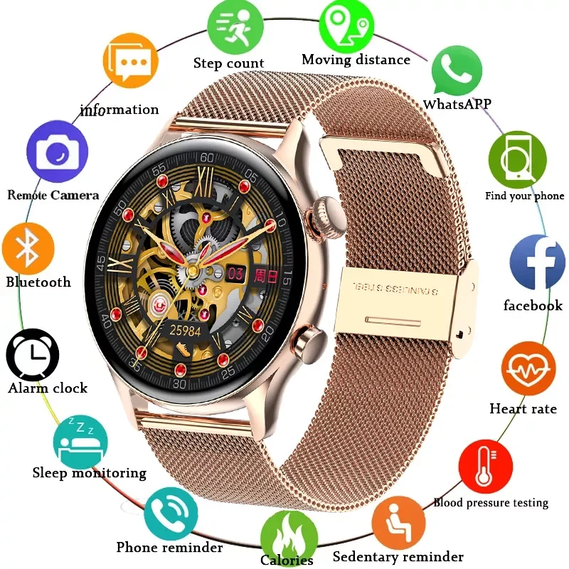 

Новинка 2022, Смарт-часы для мужчин с поддержкой NFC и Bluetooth, разблокировка паролем, 1,39hd 390*390, фитнес-трекер с пульсометром, женские Смарт-часы дл...