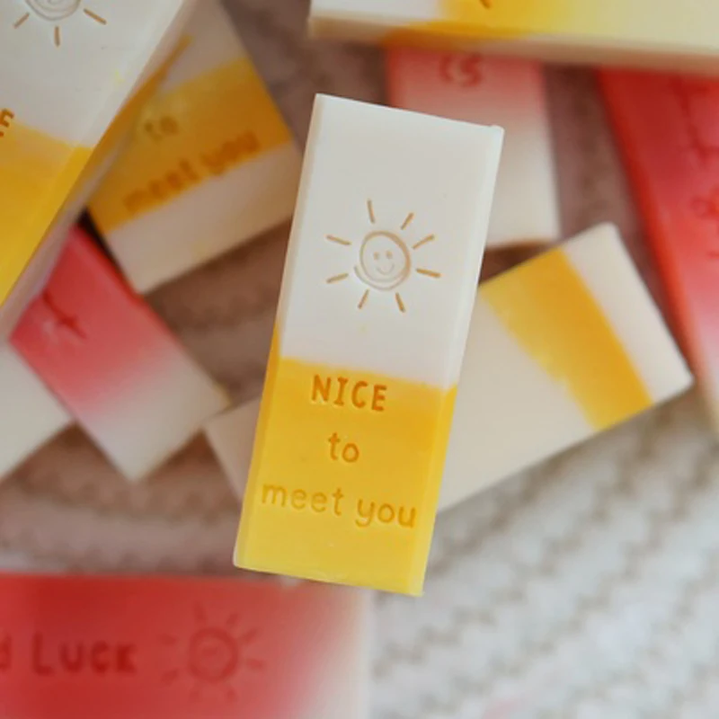 

2pcs/set Nice to meet you natural handmade soap acrylic seal Mini DIY natural organic stamp chapter