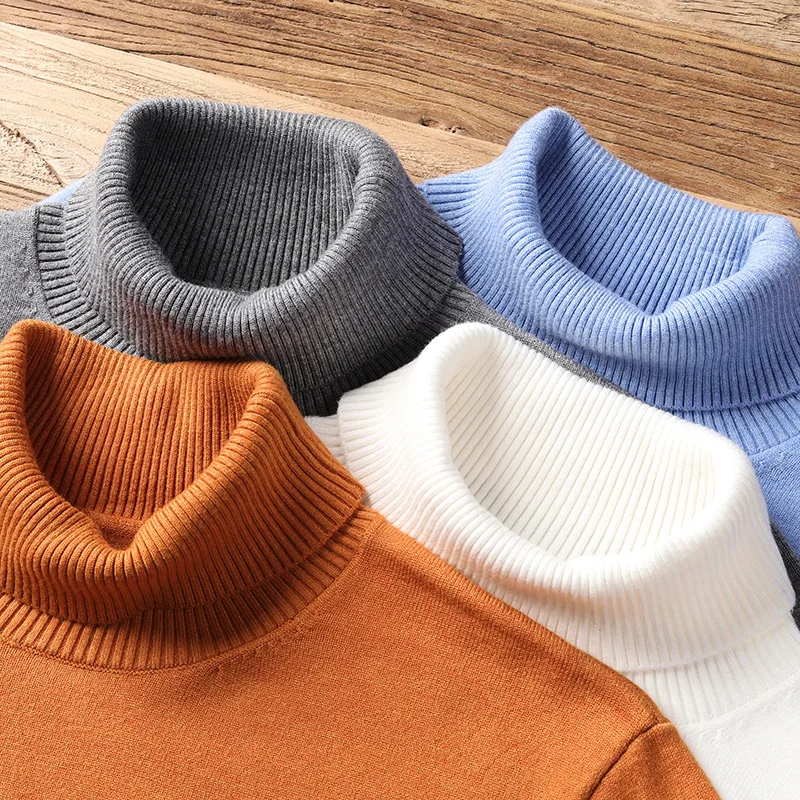 

New Arrival Fashion Men Thickened Warm Casual Turtleneck Computer Knitted Pullovers Sweater Plus Size M L XL 2XL 3XL 4XL