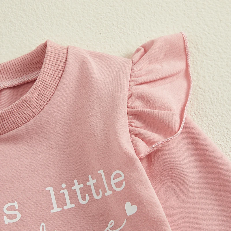 Зимняя одежда для маленьких девочек на День святого Валентина свитшот с