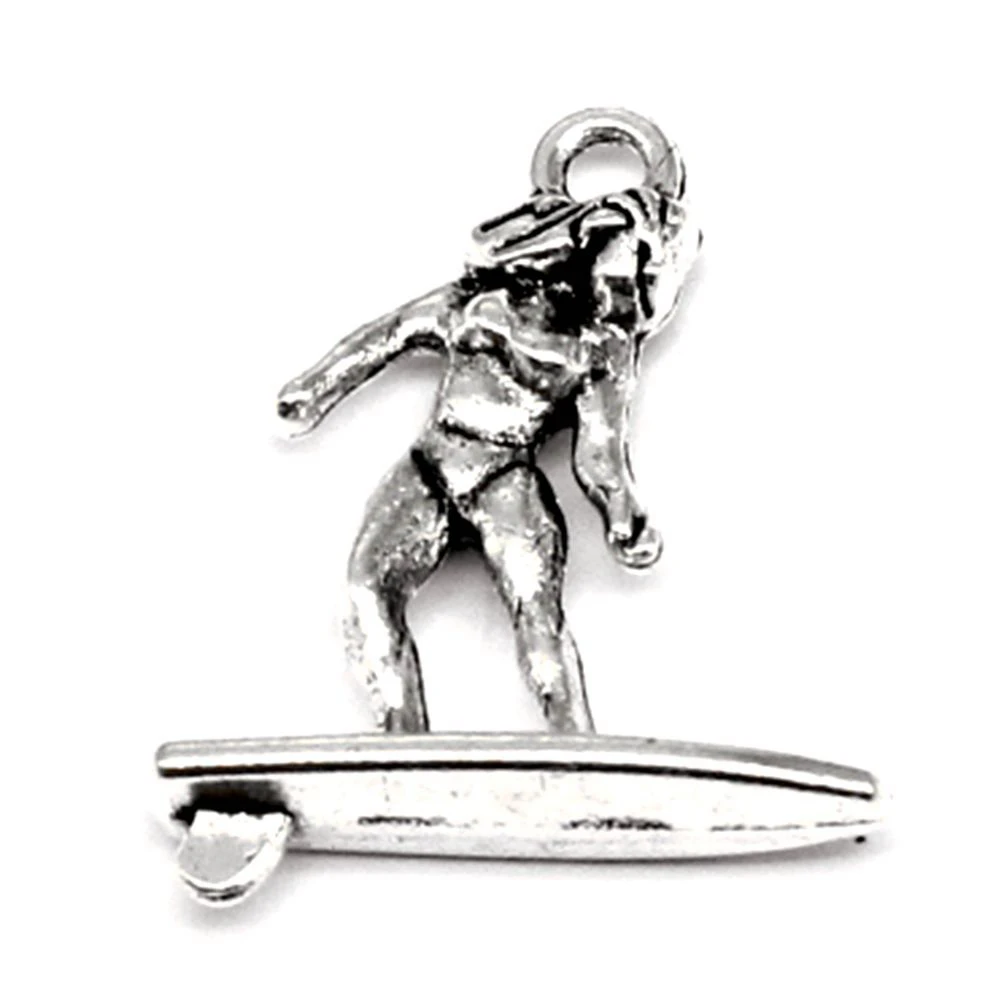 

Surfing Charm For Making Jewelry Diy Finding 50pcs 19x23mm