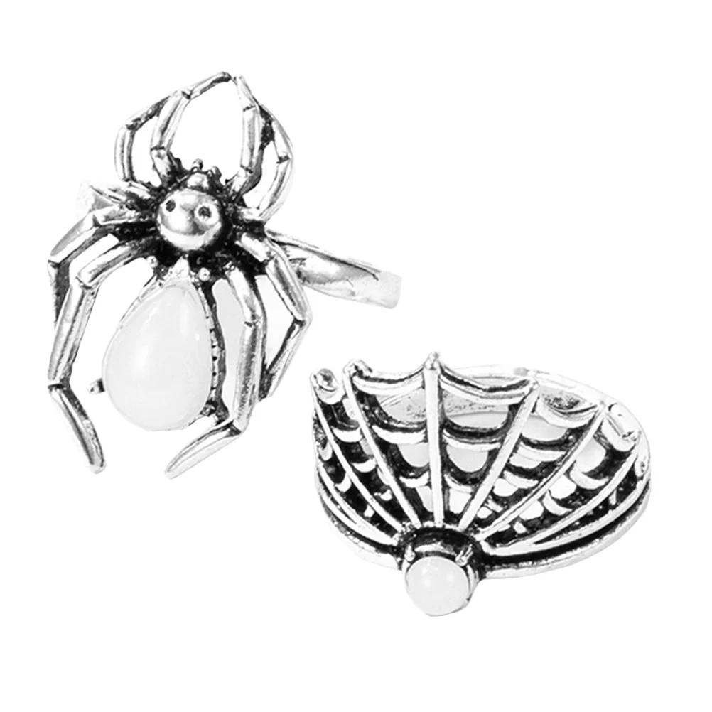

2Pcs Spider Web Ring Spider Ring Gift Birthday Xmas Gift