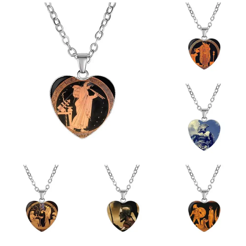 Античная Греция, дизайнерское раннее Колье со стальным покрытием, длинное ожерелье с подвеской в форме сердца для женщин, подарок для вечеринки