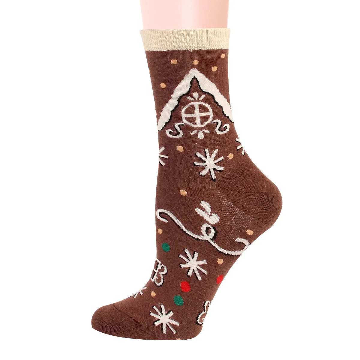Women's Christmas Socks Cartoon Santa Claus Gift Sweat-absorbing Cute Medium Tube Christmas Gift Women's Socks 12 Pairs