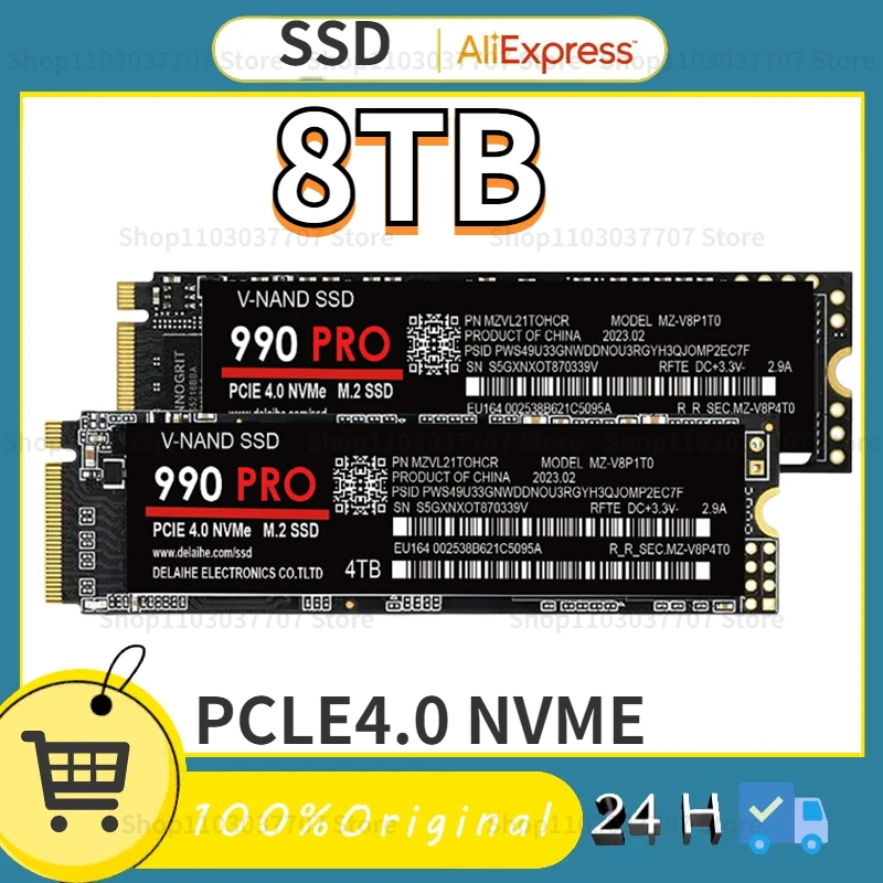 

New 990 PRO PCIe Gen 4.0X4 NVMe 4.0 M.2 2280 1TB 2TB 4TB SSD Internal Solid State Hard Drive For Laptop Desktop MLC PC PS5 PS4