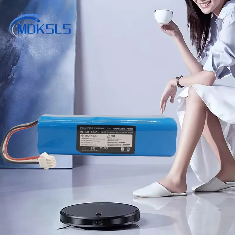 Фото 2026 100% Оригинальная литиевая батарея 14.4V 2P4S 4800mAh 6800mAh 9800mAh 12800mAh для XiaoMi Viomi S9 Lydsto R1 Roidmi Eve Plus №1