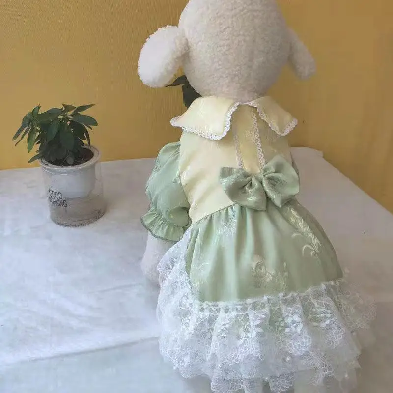 

Весенне-осеннее платье для собаки, дневное платье для йоркширского бишона, пуделя, померанского мальтского шнауцера, корги, одежда для дома...