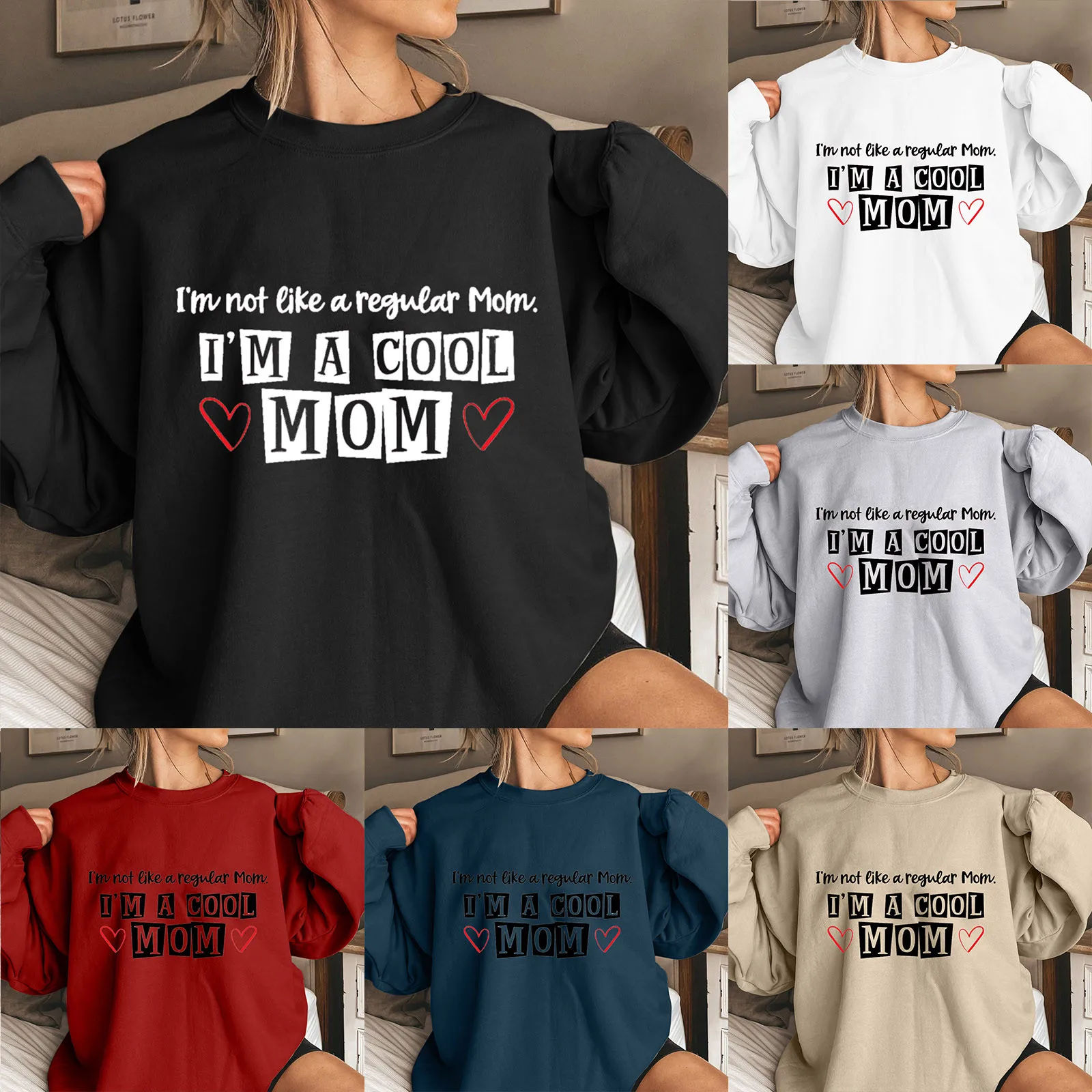 

Женский свитшот с круглым вырезом и длинным рукавом