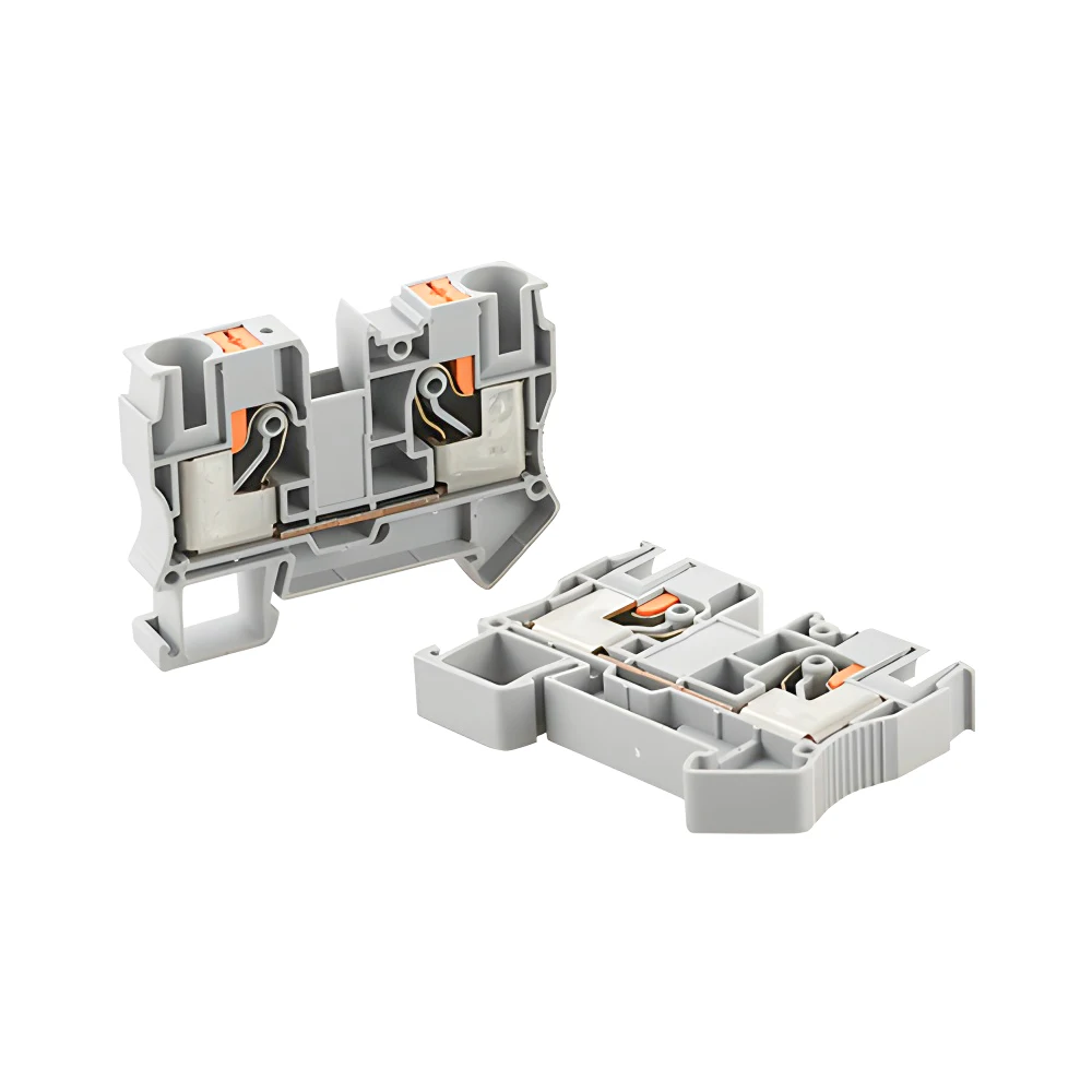 

5 Pcs Din Rail Terminal Block Conductor PT-10 Connectors Push In Spring Screwless Feed Through Terminak Block Wire Connector