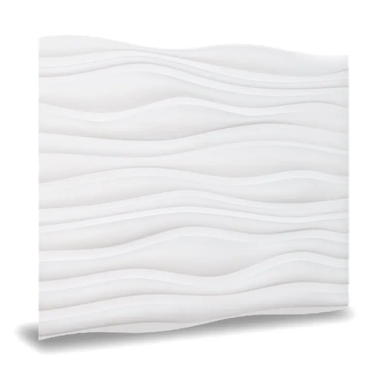 

Innovera Décor 3D PVC Interlocking Wall Panels, Dunes White, 24" x 24", 12 pc, 48.1 sq. ft.