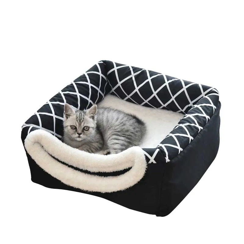 

Foldable Soft Warm Closed Type Pet Cat House Kennel for Small Dogs Sleeping Mats Supplies