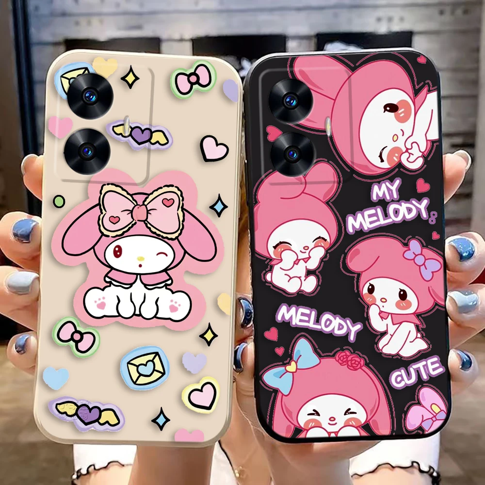 Чехол для телефона Cartoon Pink Dog My Melody Realme C65 C63 C53 C35 C55 C33 C30 C21Y C20 C12 C11 GT 2 XT NARAO 20 30 50 Case Funda