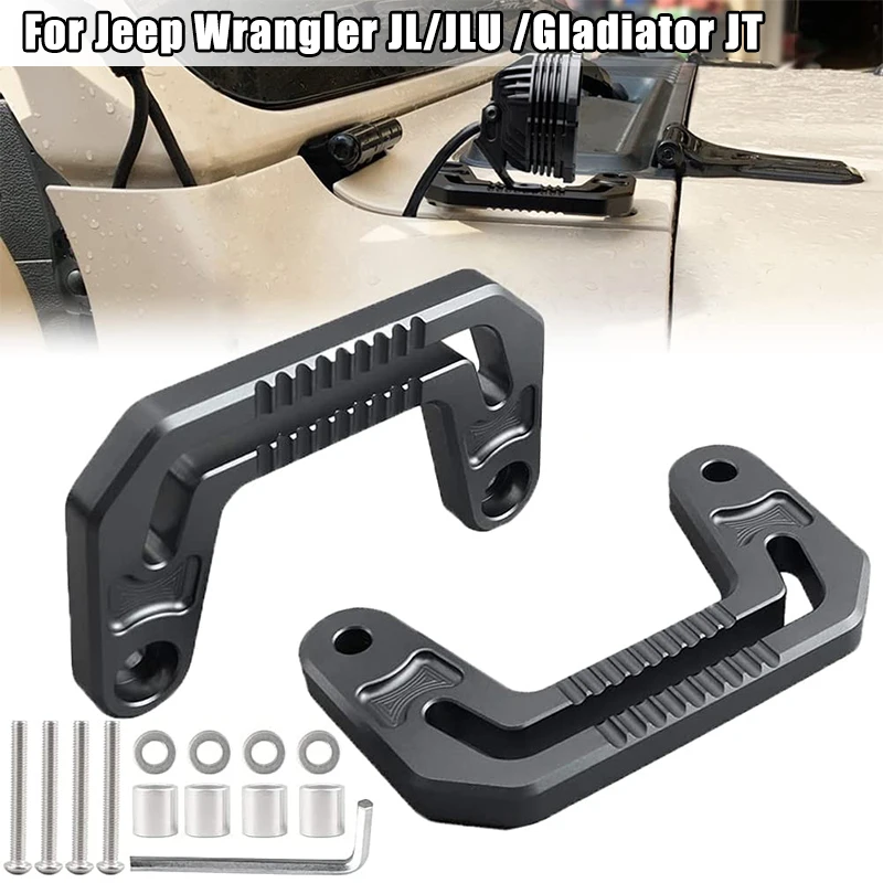 

Front Engine Hood Light Mount Brackets Windshield Light Mount Holder for Jeep Wrangler JL/JLU 2018-2021 for Gladiator JT 20-21