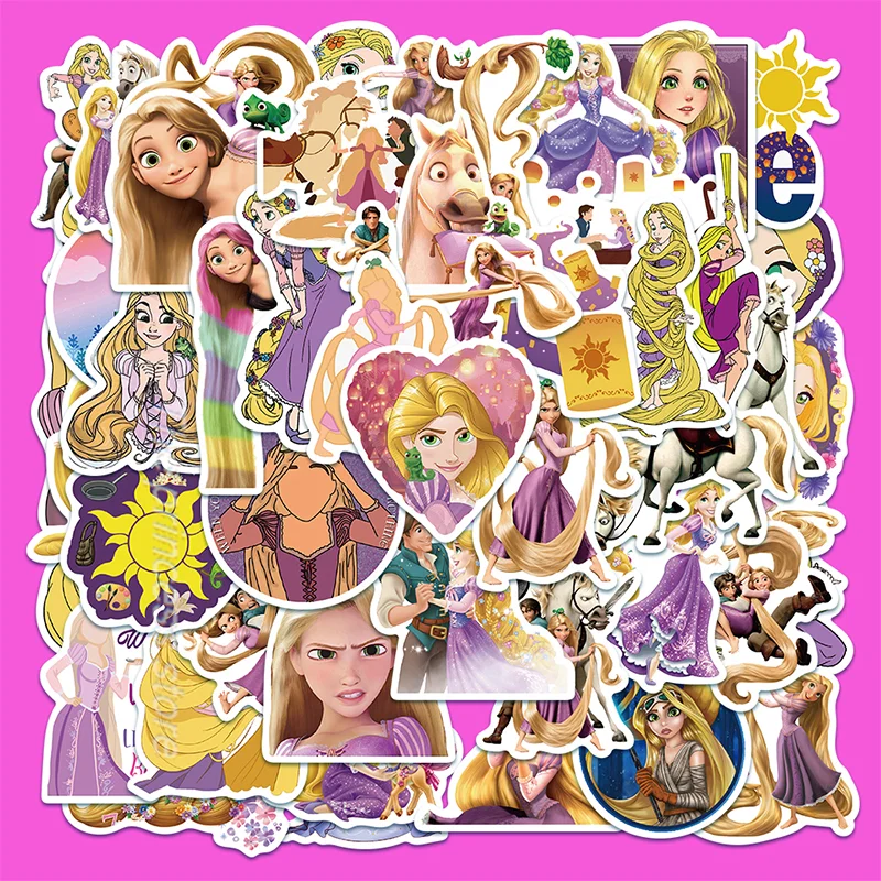 

10/50PCS Tangled Rapunzel Stickers Aesthetic Laptop Fridge Guitar DIY Waterproof Decals Disney Cartoon Sticker Packs Kid Toys