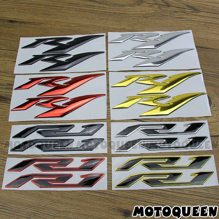 Motorcycle 3D Chrome Reflective Decals Tank Pad Shell Body Wind  Fairing Stickers For Yamaha YZF R1 YZF1000