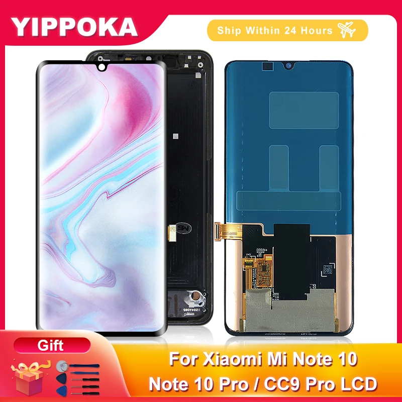 

6,47 "Оригинальный ЖК-дисплей для Xiaomi Note 10, сенсорный экран, дигитайзер, дисплей, запасные части для MI CC9 Pro LCD MI Note 10 Pro