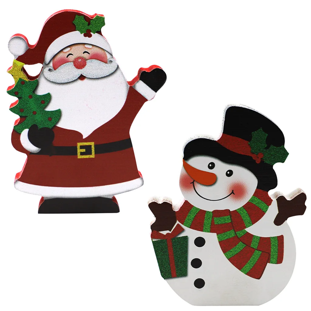 

Christmas wooden decorations Santa Claus snowman decorations House party wooden creative crafts