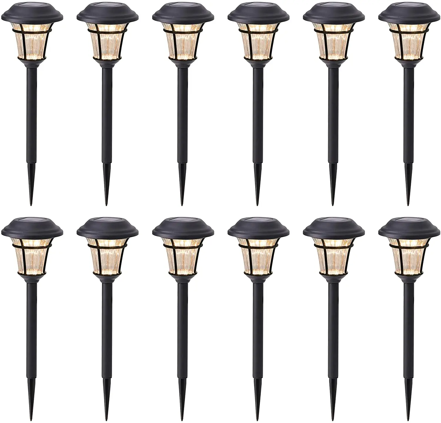 12 Pack Solar Pathway Lights Outdoor Solar Garden Lights for Patio, Yard, Driveway garden decoration pot with lights